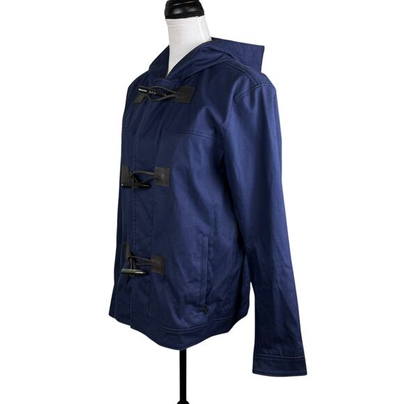 Michael Kors Men's Navy Hooded Toggle Zipper Snap 100% Cotton Jacket Coat - Picture 2 of 16